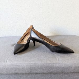 Sam Edelman Dori Black Leather Kitty Heel